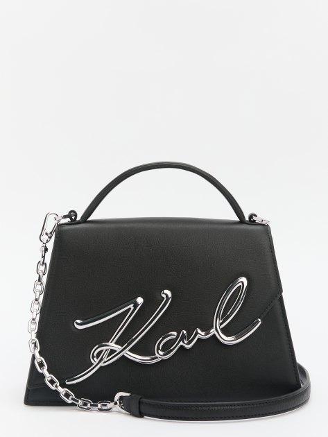 KARL LAGERFELD k/signature 2.0 md crossbody bag (genuine leather)