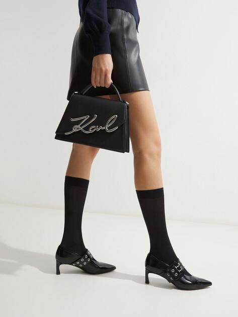 KARL LAGERFELD k/signature 2.0 md crossbody bag (genuine leather)