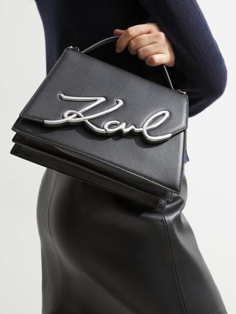 KARL LAGERFELD k/signature 2.0 md crossbody bag (genuine leather)