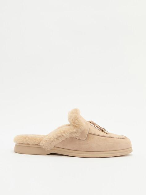 TENDANCE Mules (natural suede/natural fur)