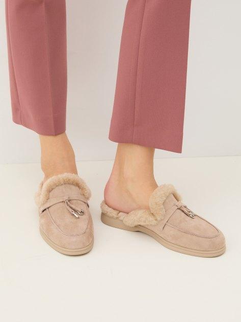 TENDANCE Mules (natural suede/natural fur)