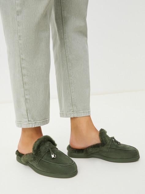 TENDANCE Mules (natural suede/natural fur)