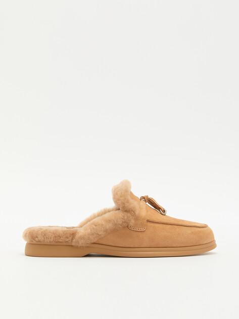 TENDANCE Mules (natural suede/natural fur)