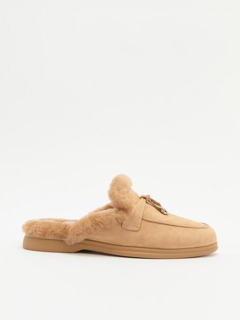 TENDANCE Mules (natural suede/natural fur)