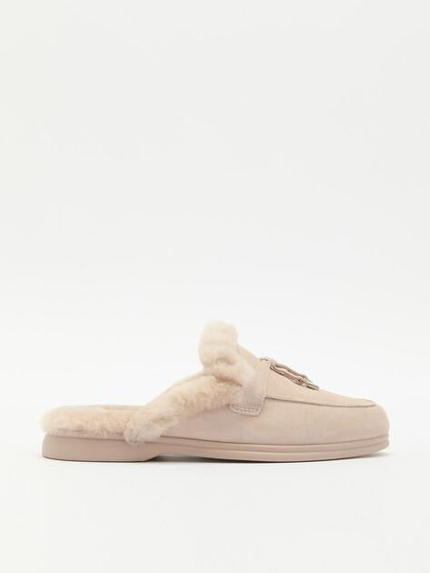 TENDANCE Mules (natural suede/natural fur)
