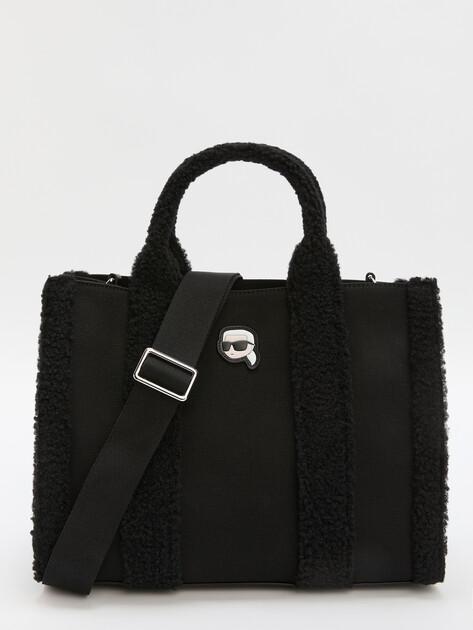 KARL LAGERFELD Tote k/ikonik 2.0 shear shopper (cotton/faux fur)