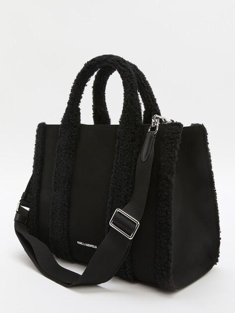 KARL LAGERFELD Tote k/ikonik 2.0 shear shopper (cotton/faux fur)