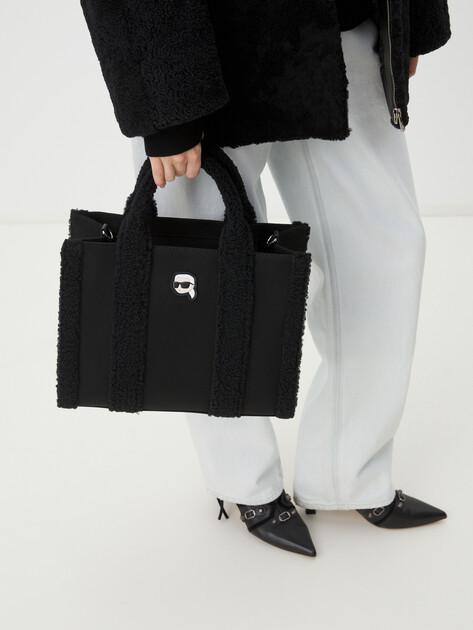 KARL LAGERFELD Tote k/ikonik 2.0 shear shopper (cotton/faux fur)