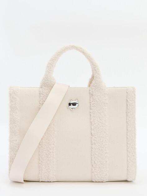 KARL LAGERFELD Tote k/ikonik 2.0 choup shear shop (cotton/faux fur)