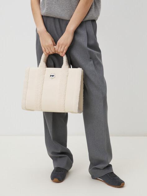 KARL LAGERFELD Tote k/ikonik 2.0 choup shear shop (cotton/faux fur)