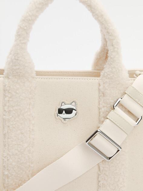 KARL LAGERFELD Tote k/ikonik 2.0 choup shear shop (cotton/faux fur)