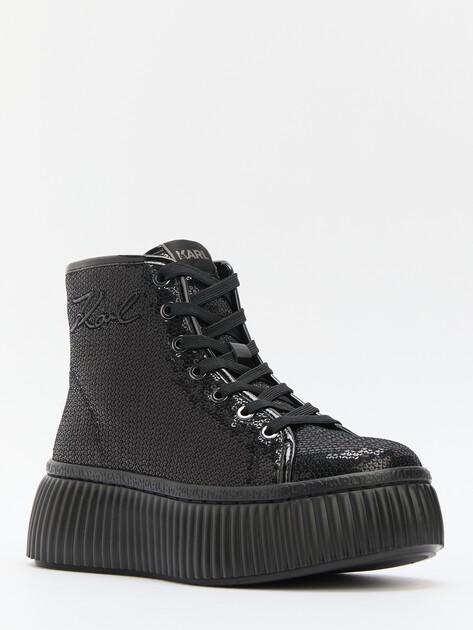 KARL LAGERFELD Высокие кеды KREEPER LO Sparkle Mid Lace (текстиль/иск. кожа)