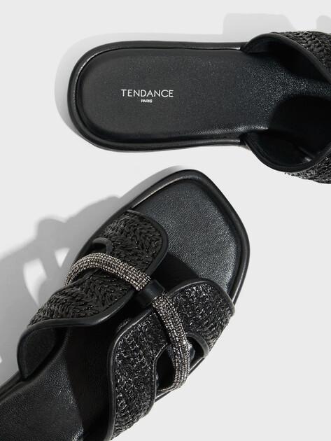 TENDANCE BETTY Slides (raffia/genuine leather)