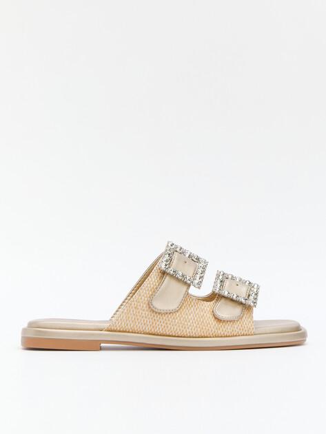 TENDANCE Flip-flops (faux leather/raffia)