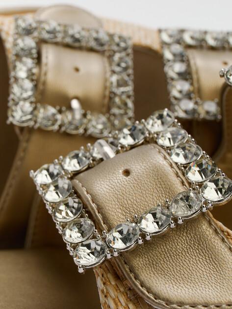 TENDANCE Flip-flops (faux leather/raffia)
