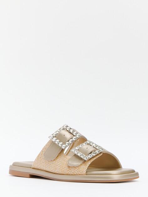 TENDANCE Flip-flops (faux leather/raffia)