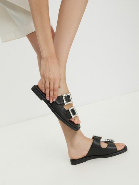 TENDANCE Flip-flops (faux leather/raffia)
