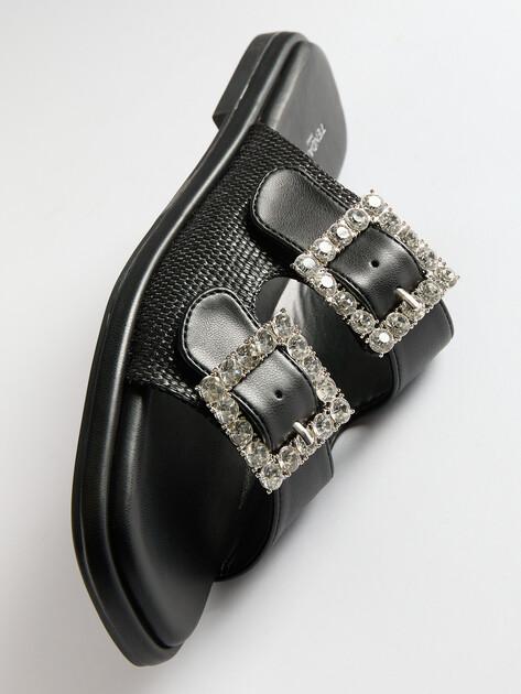 TENDANCE Flip-flops (faux leather/raffia)