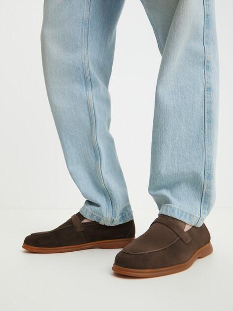 MAISON DAVID Loafers (natural suede/natural rubber sole)