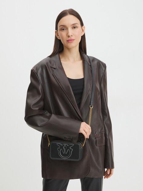 PINKO Carrie Camera Case Crossbody Bag (Genuine Leather)