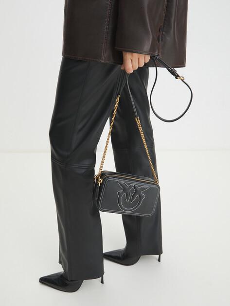 PINKO Carrie Camera Case Crossbody Bag (Genuine Leather)