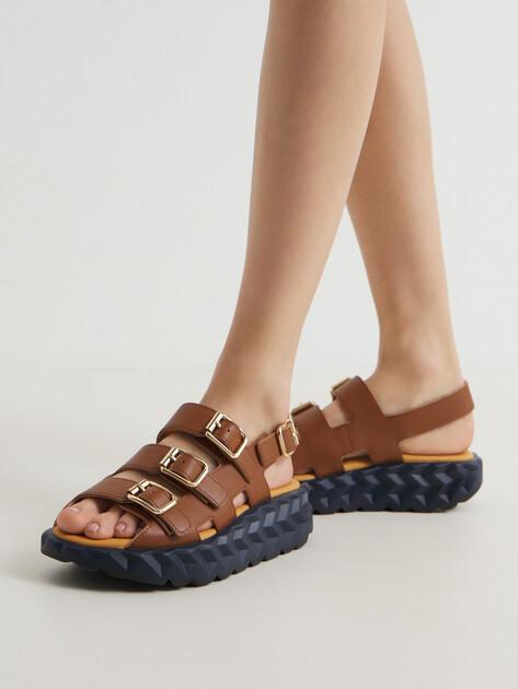 4CCCCCEES Jabara Hash Sandals (Genuine Leather)