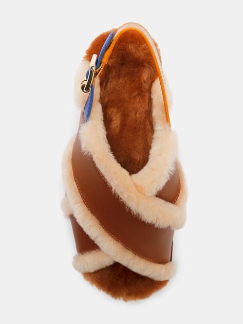 4CCCCCEES Plia Puffy Sandals (genuine leather/genuine fur)