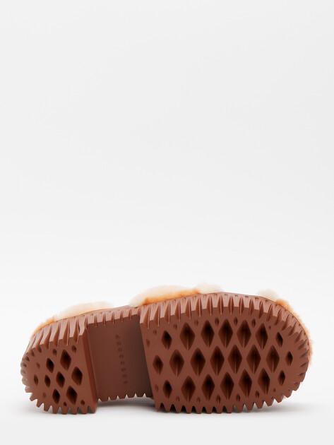 4CCCCCEES Plia Puffy Sandals (genuine leather/genuine fur)