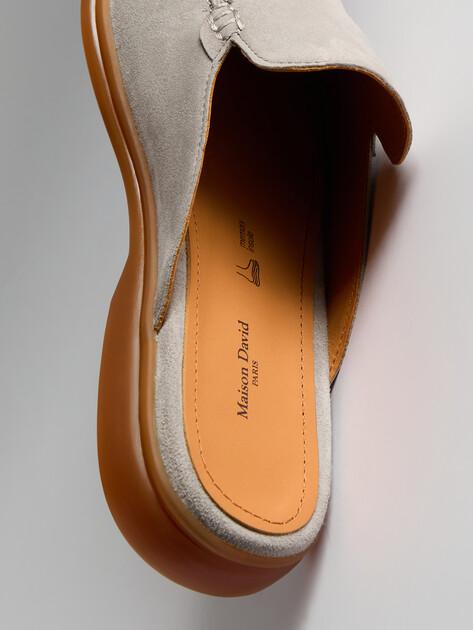 MAISON DAVID Mules (natural suede/natural rubber sole)