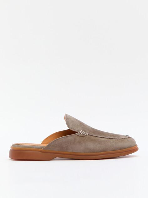 MAISON DAVID Mules (natural suede/natural rubber sole)