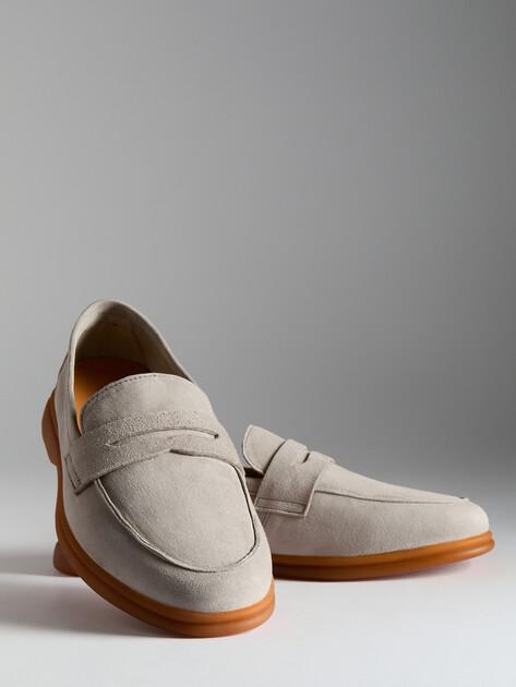 MAISON DAVID Loafers (natural suede/natural rubber sole)