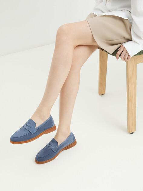 MAISON DAVID Loafers (natural suede/natural rubber sole)