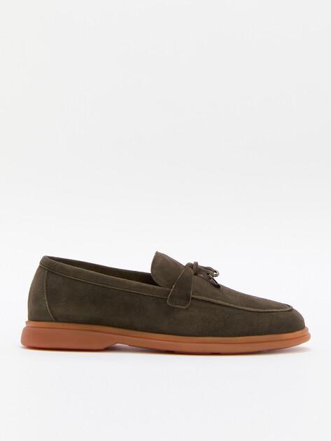 MAISON DAVID Loafers (natural suede/natural rubber sole)