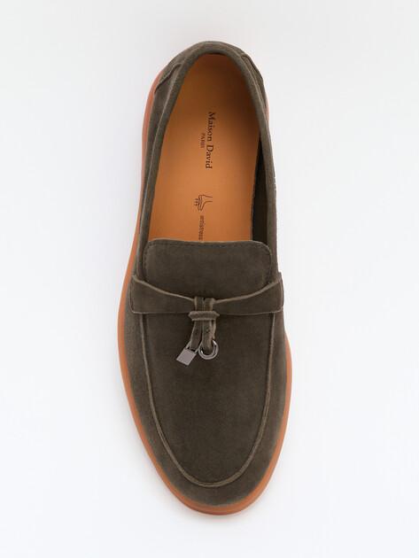 MAISON DAVID Loafers (natural suede/natural rubber sole)