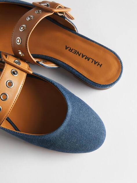 HALMANERA Mules DOS (cotton/genuine leather)