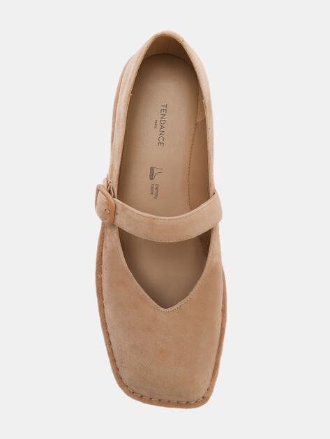 TENDANCE Mary Jane ballet flats (natural suede)