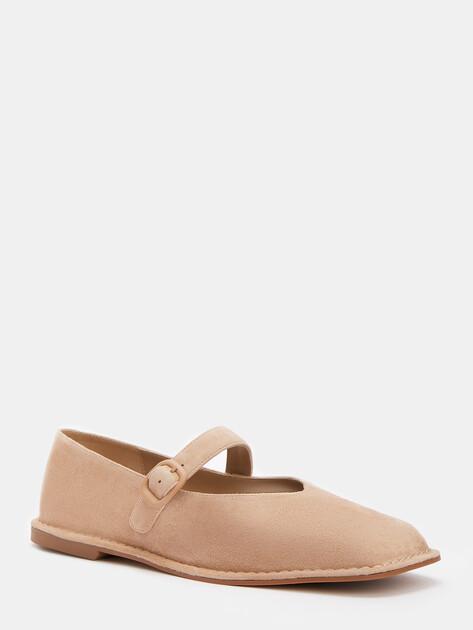 TENDANCE Mary Jane ballet flats (natural suede)