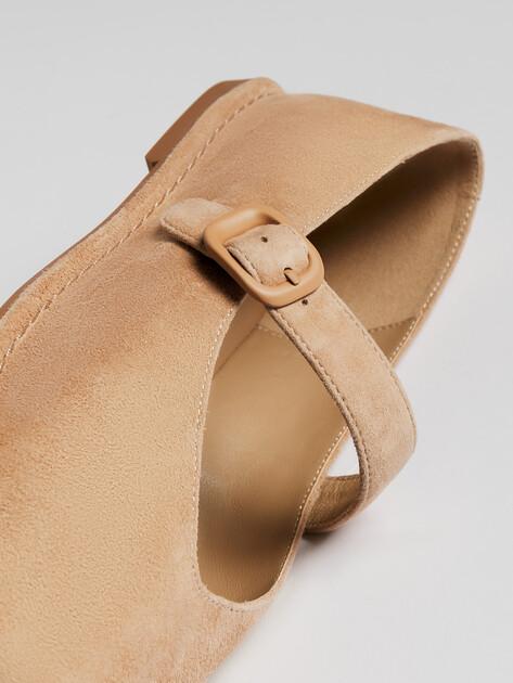 TENDANCE Mary Jane ballet flats (natural suede)