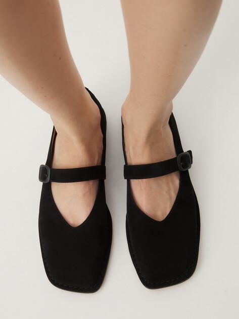 TENDANCE Mary Jane ballet flats (natural suede)