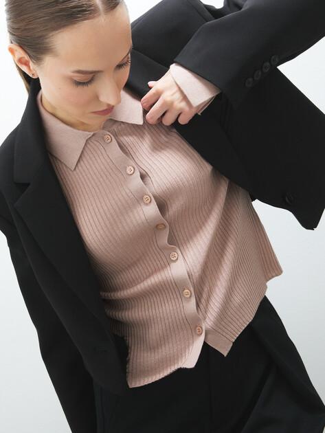 MAISON DAVID Cardigan (natural wool/silk/acrylic)