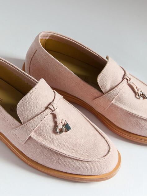 TENDANCE Loafers (cotton/genuine leather sole)