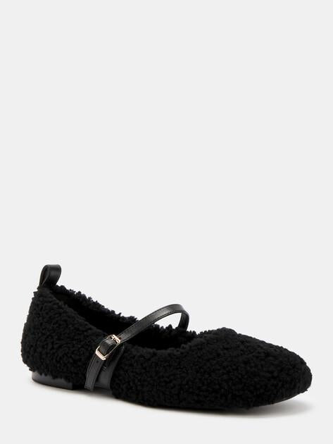 TENDANCE Mary Jane ballet flats (natural fur/genuine leather)