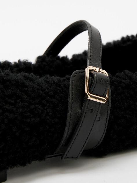 TENDANCE Mary Jane ballet flats (natural fur/genuine leather)