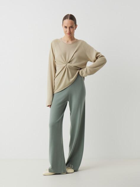 MAISON DAVID Wide-leg trousers (natural wool/cashmere)