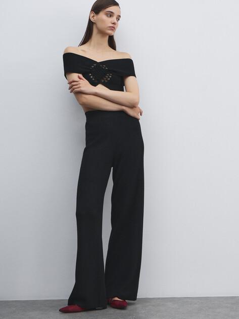MAISON DAVID Wide-leg trousers (viscose/wool)