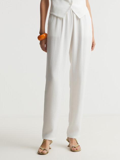 MAISON DAVID Straight-leg trousers (viscose/nylon)