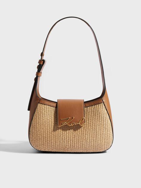 KARL LAGERFELD Summer bag k/signature sm shb raffia (genuine leather/polypropylene)
