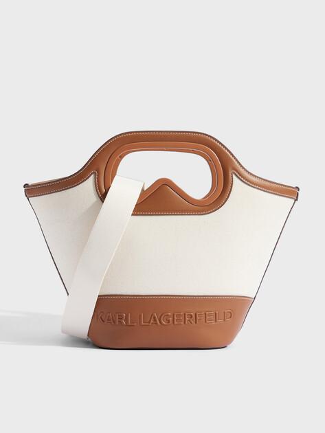 KARL LAGERFELD K/Aviator Tulip Tote Canvas Bag (Textile/Faux Leather)