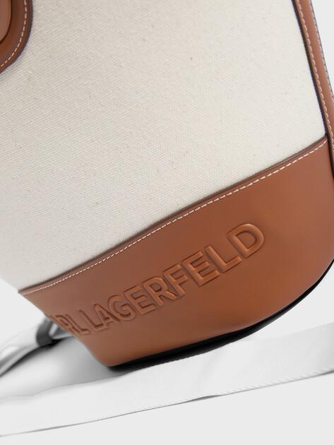 KARL LAGERFELD K/Aviator Tulip Tote Canvas Bag (Textile/Faux Leather)