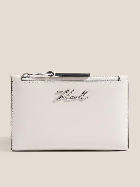 KARL LAGERFELD Портмоне k/signature slim bifold wallet (натуральная кожа/текстиль)